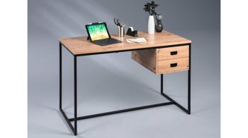 Schreibtisch M2 kollektion aus Holz Metall Nachbildung in Holzfarben Schwarz M 2 Schreibtisch Melbourne Artisaneiche Dekor & Metall schwarz