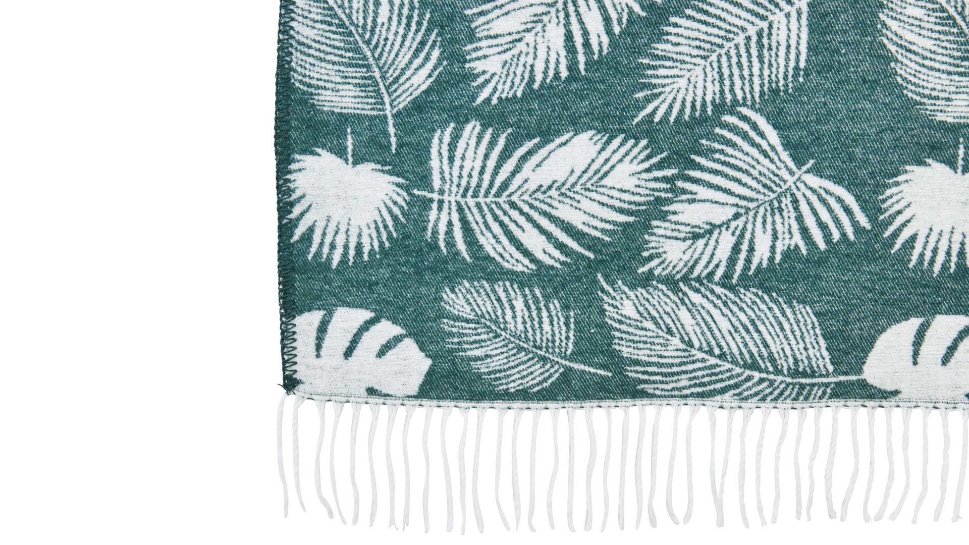 Wohndecke Done.® aus Mischgewebe in Grün done.® Wohndecke Blanket Maison Grün & Weiß - ca. 150 x 200 cm