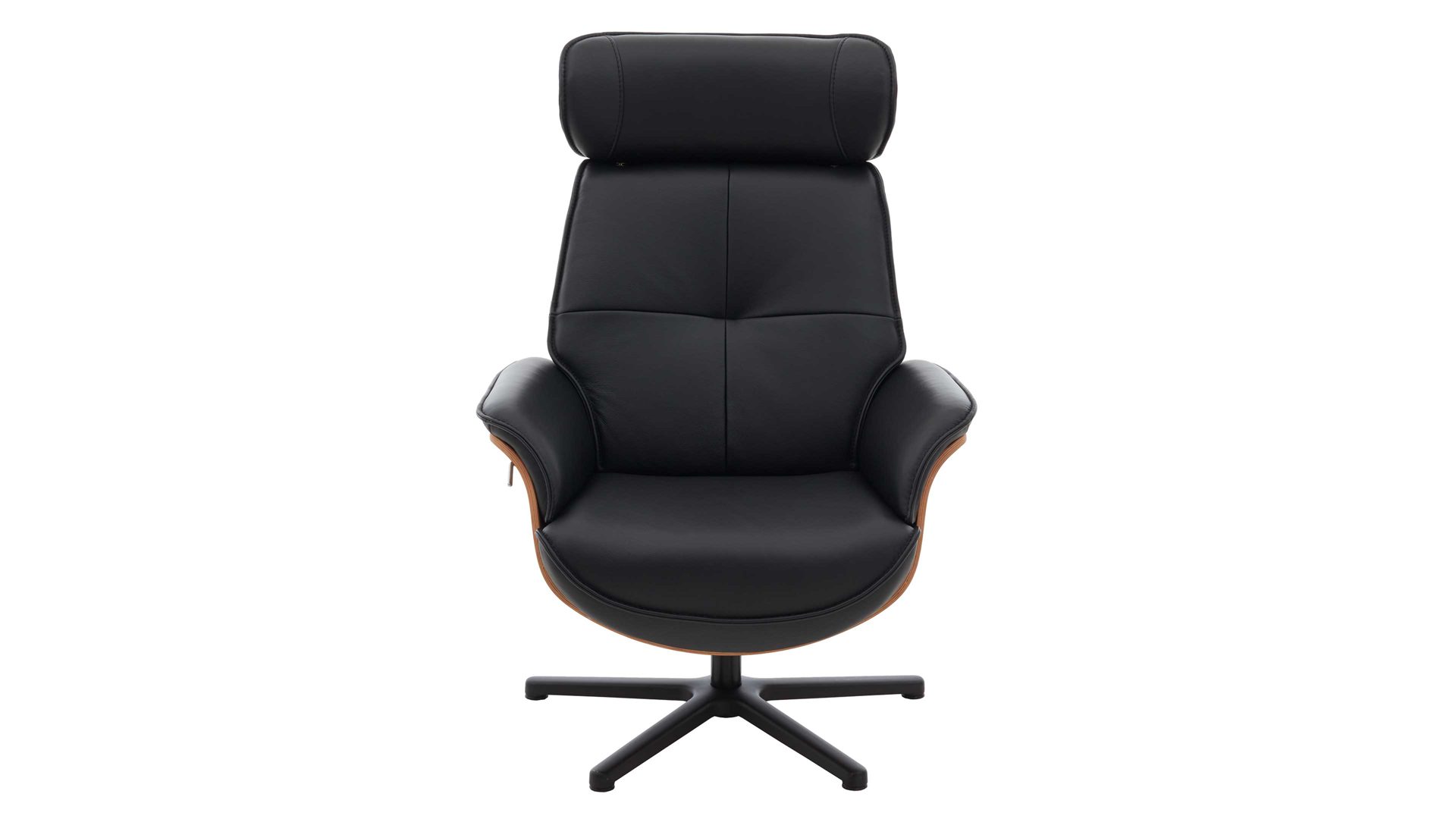 Relaxsessel Hukla® aus Leder in Schwarz VS-HU1141 - Relaxsessel schwarzes Leder Torro & Nussbaum