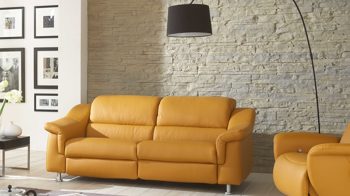 Zweisitzer comfortmaster besser sitzen, liegen, leben aus Leder in Orange Comfortmaster 1320 - Zweisitzer 60N safranfarbenes LongLife-Leder - Breite ca. 172 cm