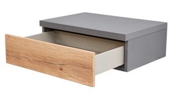 Komplettzimmer Interliving aus Holz in Dunkelgrau Interliving Schlafzimmer Serie 1025 – Komplettzimmer mit Bettbank & weiteren Extras Graphit & Balkeneiche gehackt - Liegefläche ca. 180 x 200 cm