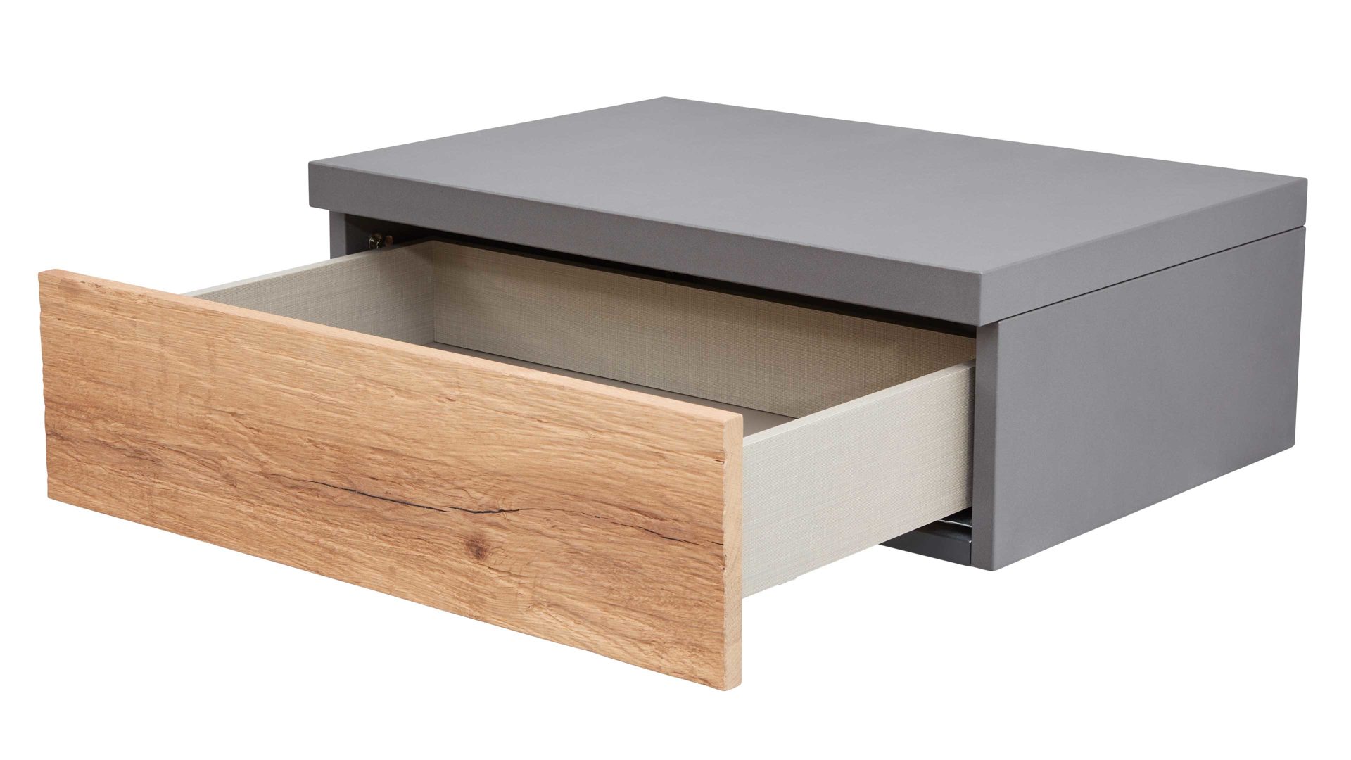 Komplettzimmer Interliving aus Holz in Dunkelgrau Interliving Schlafzimmer Serie 1025 – Komplettzimmer 530001 Graphit & Balkeneiche gehackt - vierteilig, Liegefläche ca. 180 x 200 cm