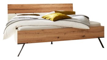 Komplettzimmer Interliving aus Holz in Weiß Interliving Schlafzimmer Serie 1025 – Komplettzimmer Weiß & Balkeneiche gehackt - vierteilig, fünf Türen