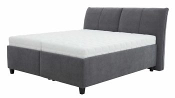Polsterbett Interliving aus Stoff in Grau Interliving Bettsystem Serie 1414 - Polsterbett Variante 3 elefantgrauer Stoffbezug ENF 29 - Liegefläche ca. 180 x 200 cm