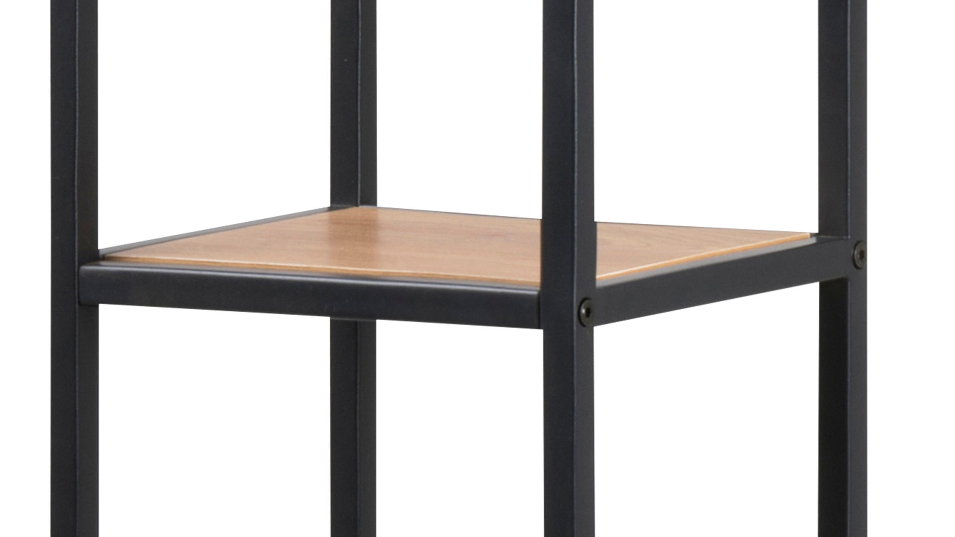 Regal Actona group aus Holz in Holzfarben Regal Seaford im Industrielook, auch als Büromöbel einsetzbar Wildeiche & Schwarz – ca. 75 x 91 cm