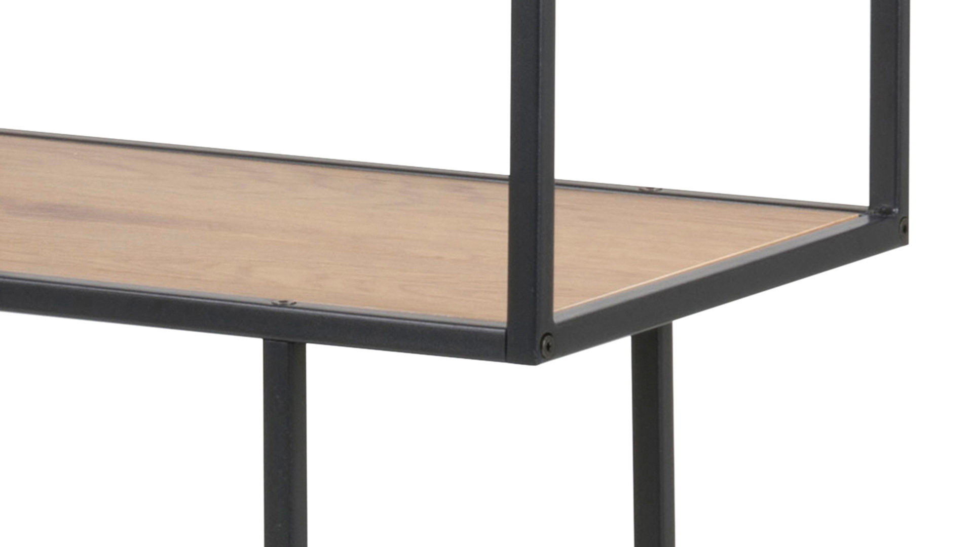 Regal Actona group aus Holz in Holzfarben Regal Seaford im Industrielook bzw. Bücherregal Wildeiche & Schwarz – ca. 77 x 114 cm