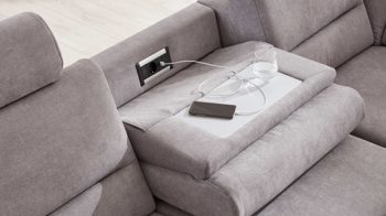 Funktion Interliving aus Metall in Transparent Interliving Sofa Serie 4305 – Funktionsablage Funktions-Mehrpreis