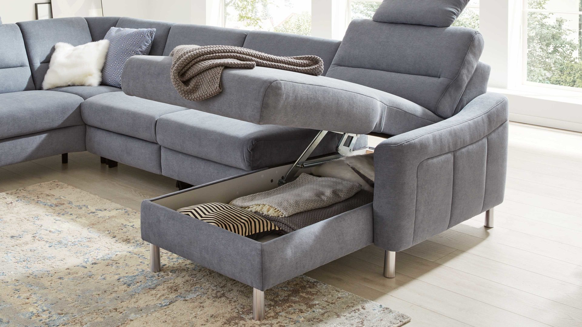 Funktion Interliving aus Metall in Transparent Interliving Sofa Serie 4305 – Aufklappfunktion Funktions-Mehrpreis