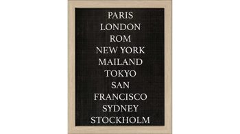 Kunstdruck Pro®art bilderpalette aus Karton / Papier / Pappe in Holzfarben PRO®ART Kunstdruck Big Cities Eiche, Schwarz & Weiß - ca. 55 x 75 x 3 cm