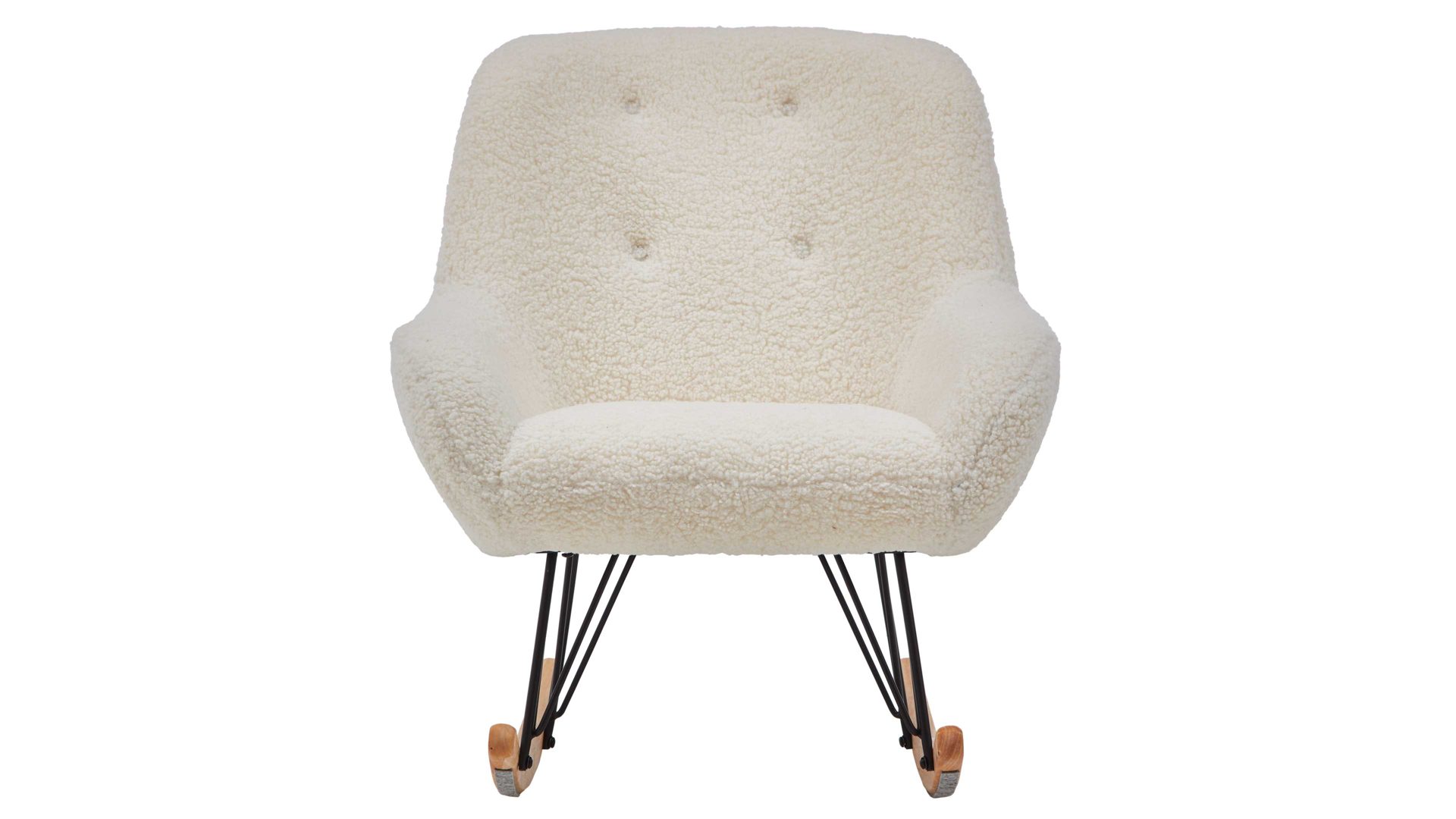 Schaukelstuhl Gutmann factory® aus Stoff in Beige Schaukelstuhl Wolly beiger Bezug 678 & Eiche