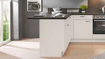 Einbauküche Express küchen aus Holz in Beige EXPRESS KÜCHEN Einbauküche Win mit IGNIS-Geräten Magnolia - Stellfläche ca. 335 x 185 cm