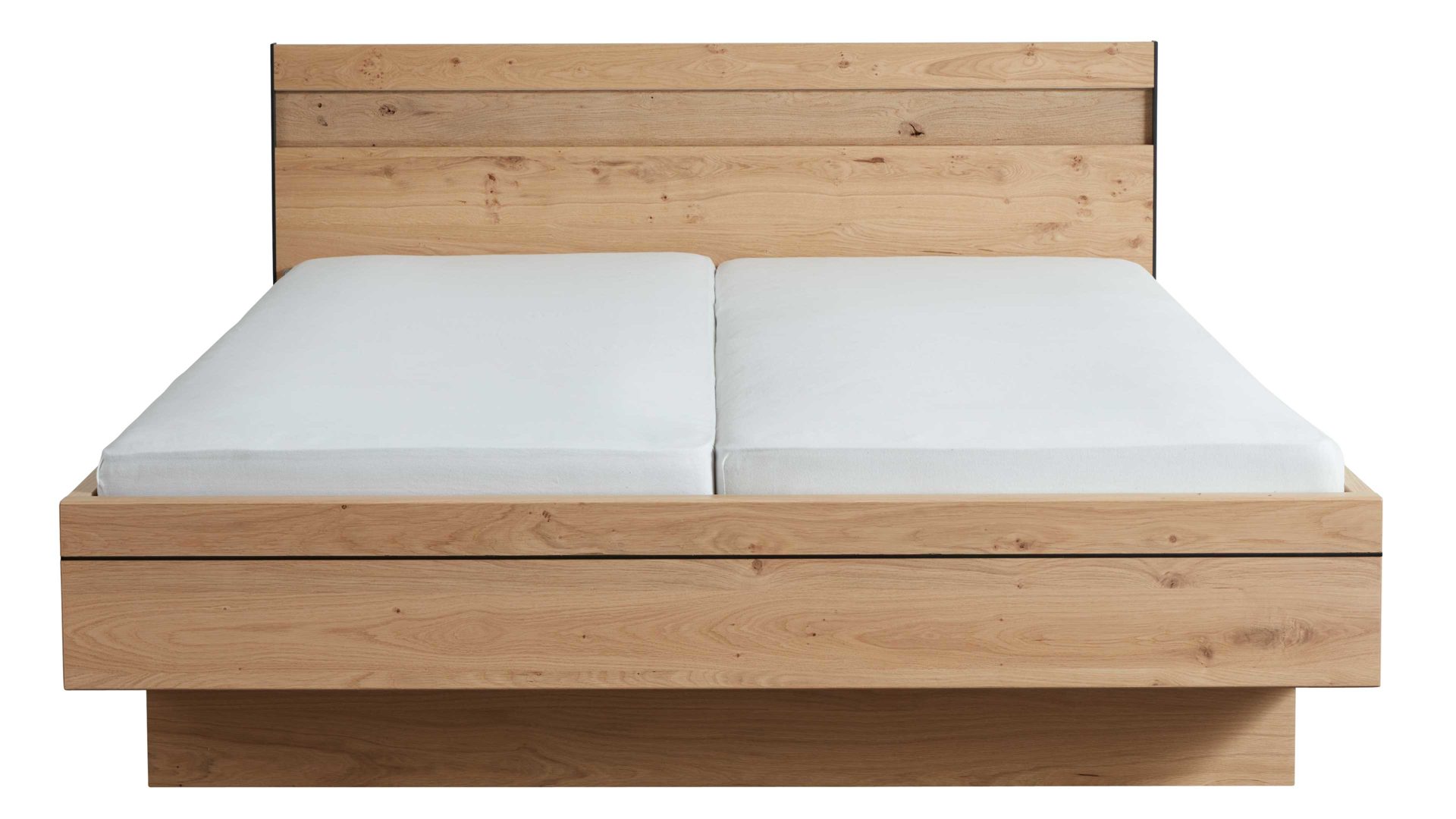 Bettgestell Interliving aus Holz in Holzfarben Interliving Schlafzimmer Serie 1024 – Bettgestell 87538 schwebend, Liegefläche ca. 200 x 200 cm - Balkeneiche