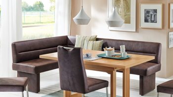 Eckbank modulmaster aus Stoff in Dunkelbraun Modulmaster Game 2 - Eckbank dunkelbrauner Microfaserbezug 690.78 - Stellfläche ca. 156 x 204 cm