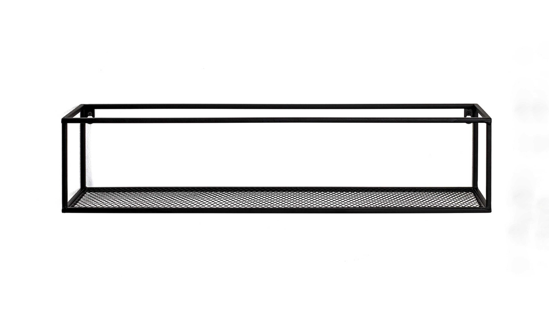 Wandregal Haku aus Metall in Schwarz Wandregal schwarzes Geflecht & Metall - Länge ca. 70 cm