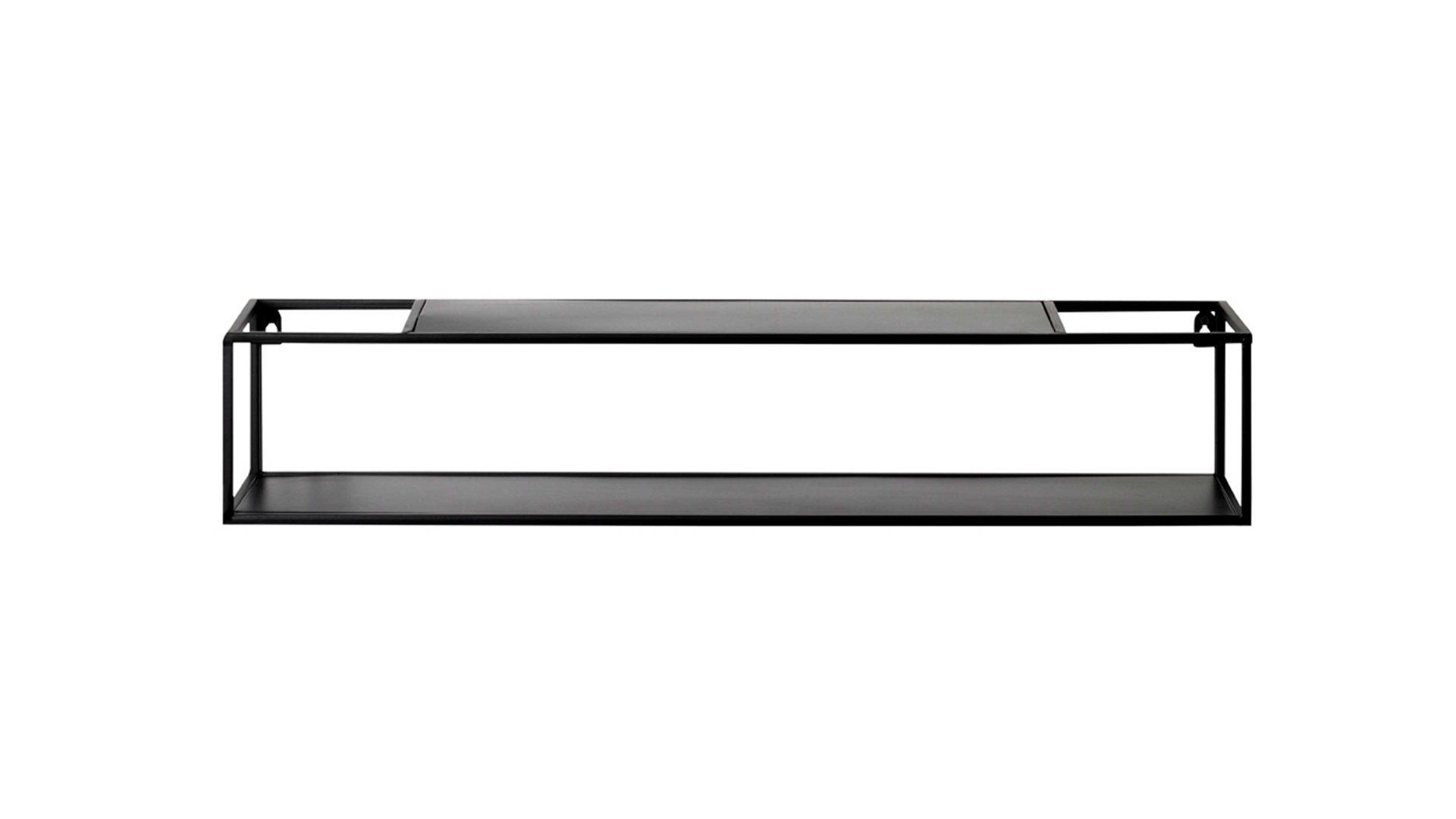 Wandregal Haku aus Metall in Schwarz Wandregal-Set schwarzes Metall - zweiteilig