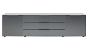 Lowboard Mäusbacher aus Holz in Anthrazit Wohnprogramm Max Box - Lowboard Anthrazit - zwei Türen, drei Schubladen , Breite ca. 235 cm