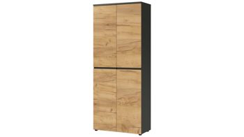 Aktenschrank Germania aus Holz in Holzfarben Aktenschrank Lissabon Graphit & Navarra-Eiche - zwei Türen, Höhe ca. 197 cm