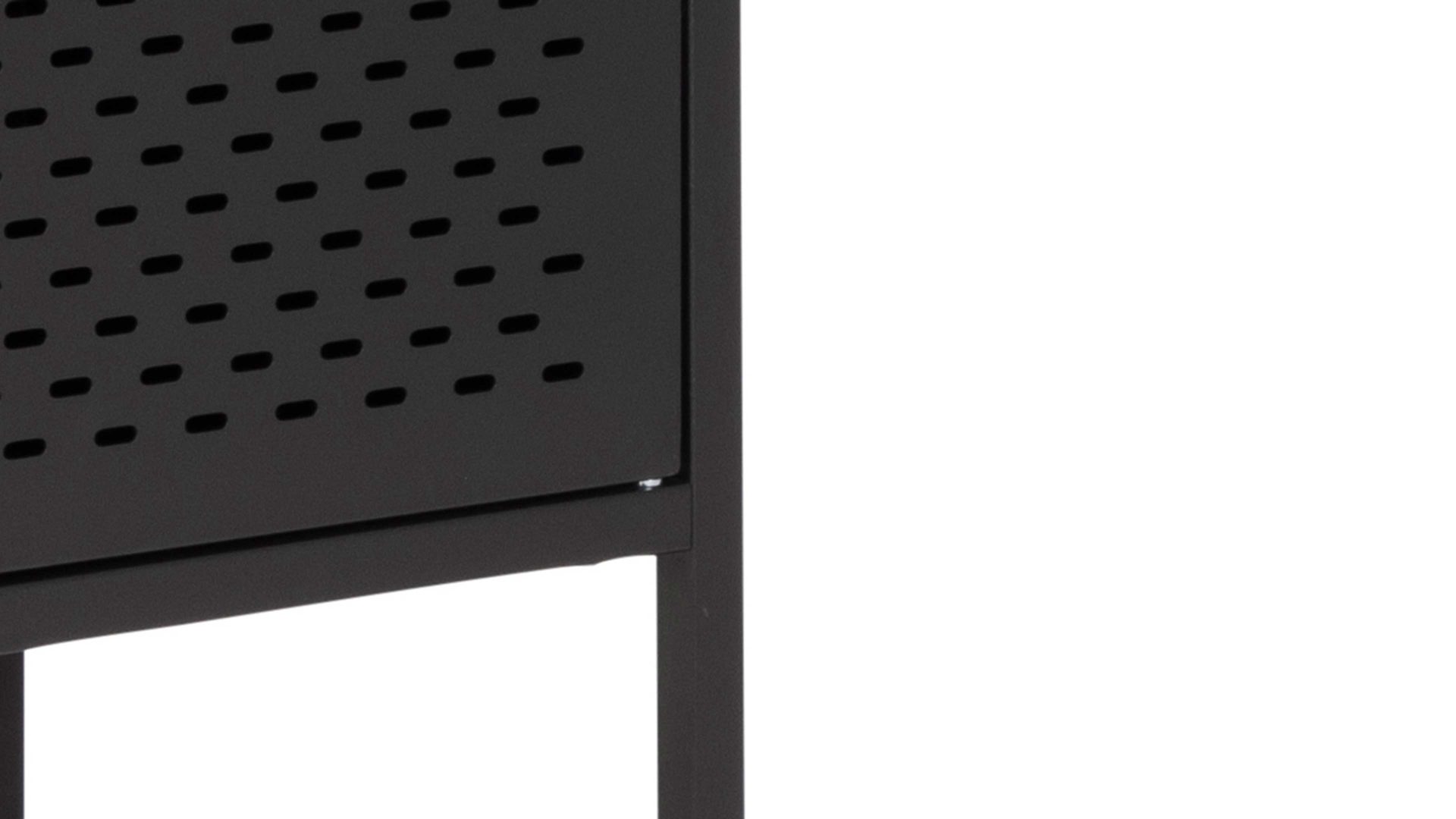 Einzelschrank Actona group aus Metall in Schwarz Metallmöbel Newcastle - Schrank schwarzes Metall - zwei Türen, Breite ca. 80 cm