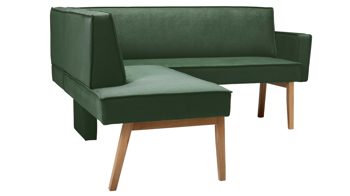 Eckbank Standard furniture factory aus Stoff in Dunkelgrün Eckbank Lagos dunkelgrüner Bezug Arizona 4421 - Stellfläche ca. 192 x 177 cm