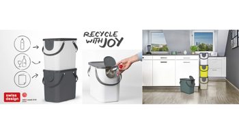 Mülleimer Rotho aus Kunststoff in Beige rotho modulares Recycling Müllsystem Albula Cappuccino - ca. 25 Liter