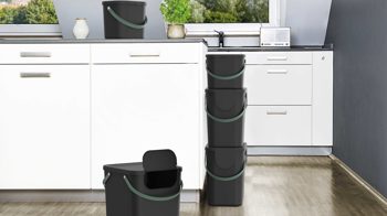 Mülleimer Rotho aus Kunststoff in Grün rotho modulares Recycling Müllsystem Albula Mistelzweiggrün - ca. 25 Liter