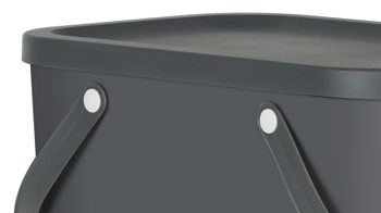 Mülleimer Rotho aus Kunststoff in Anthrazit rotho modulares Recycling Müllsystem Albula Anthrazit - ca. 25 Liter