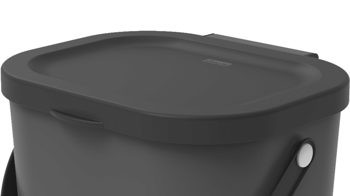 Mülleimer Rotho aus Kunststoff in Anthrazit rotho modulares Recycling Müllsystem Albula Anthrazit - ca. 6 Liter