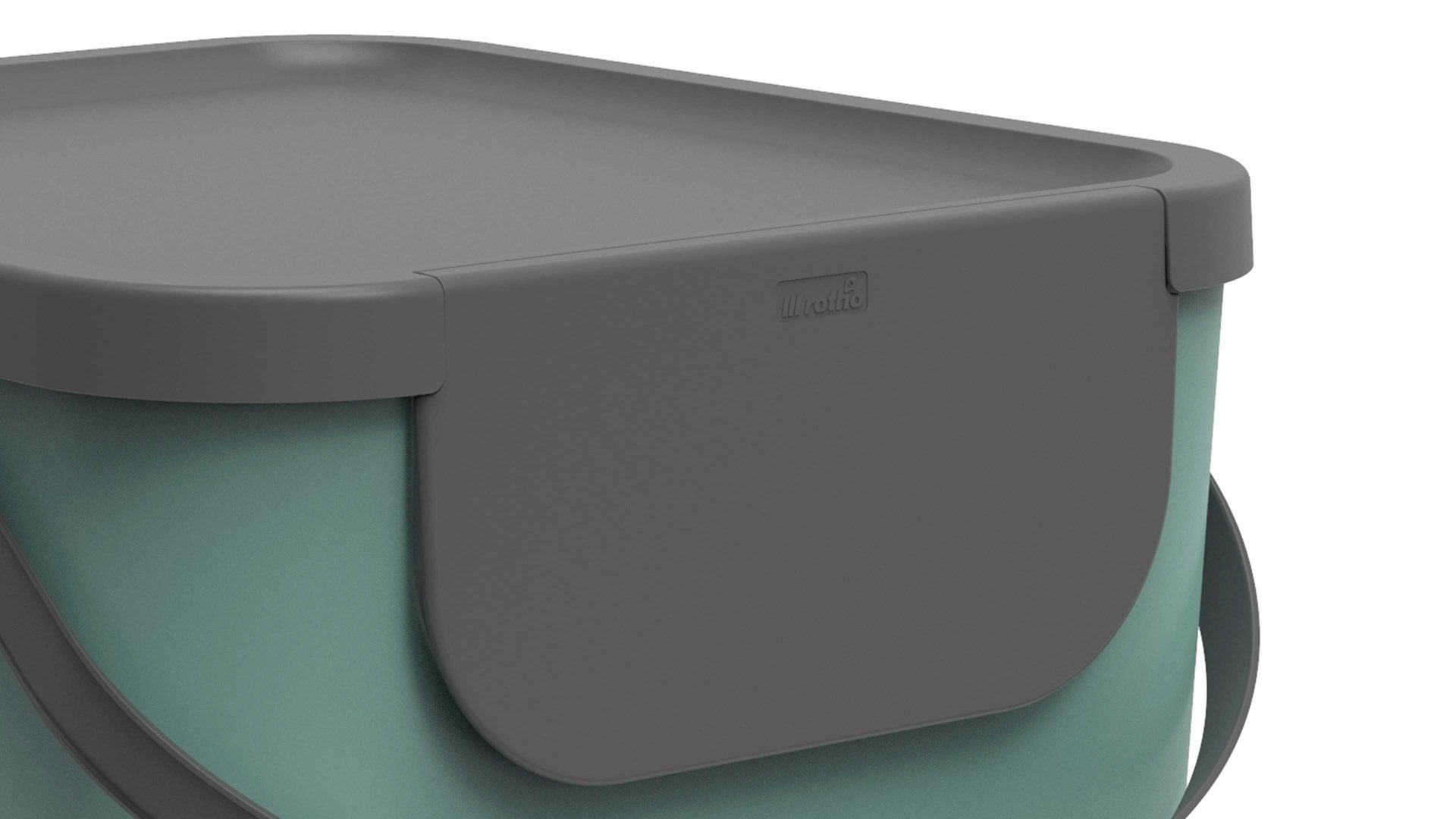 Mülleimer Rotho aus Kunststoff in Grün rotho modulares Recycling Müllsystem Albula Mistelzweiggrün - ca. 40 Liter