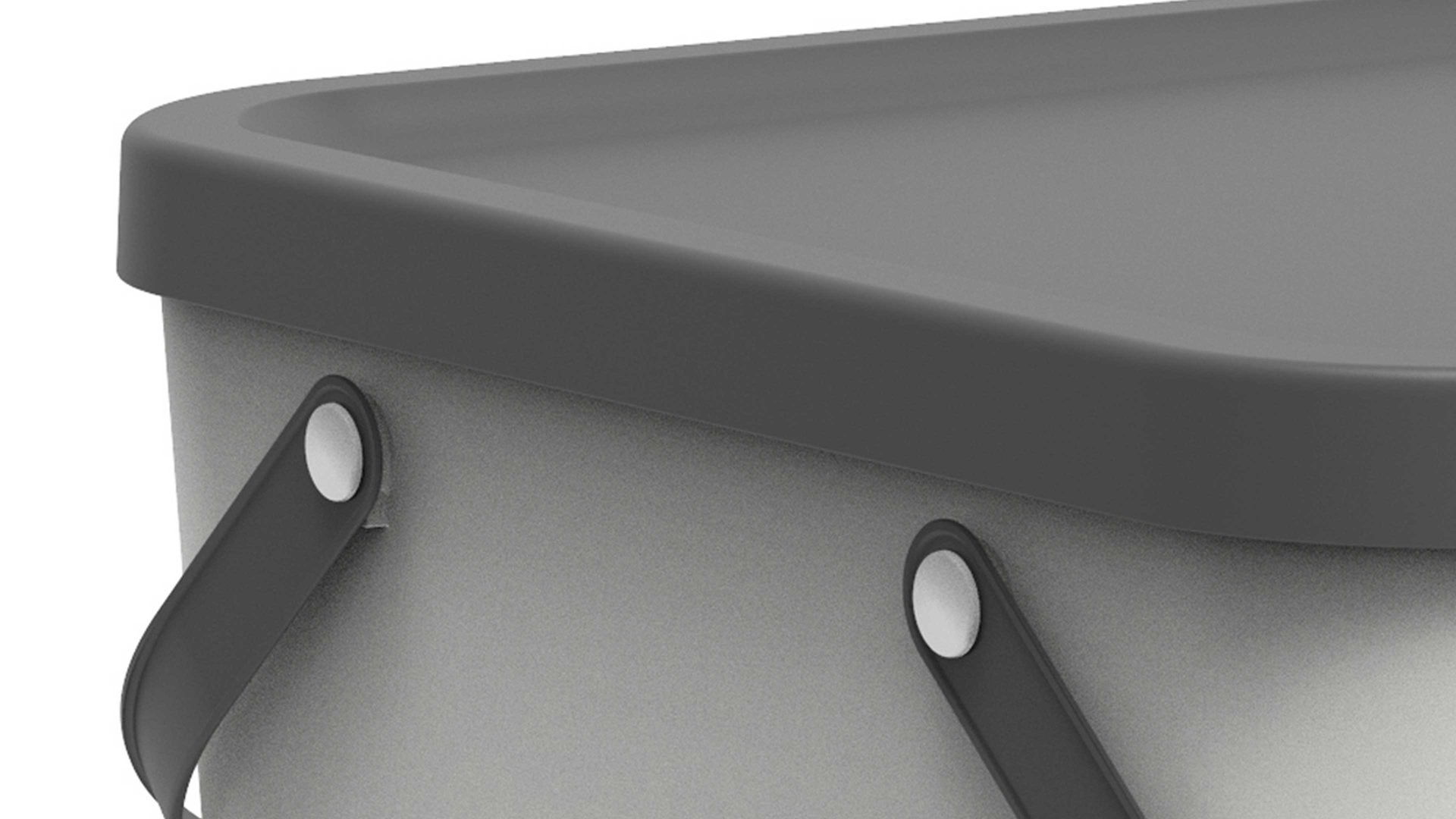 Mülleimer Rotho aus Kunststoff in Hellgrau rotho modulares Recycling Müllsystem Albula Mistelzweigweiß - ca. 40 Liter