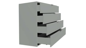 Schubladenkommode Mäusbacher aus Holz in Hellgrün Kommodenserie Bonnie - Schubladenkommode pinengrüner Mattlack - vier Schubladen, Breite ca. 119 cm