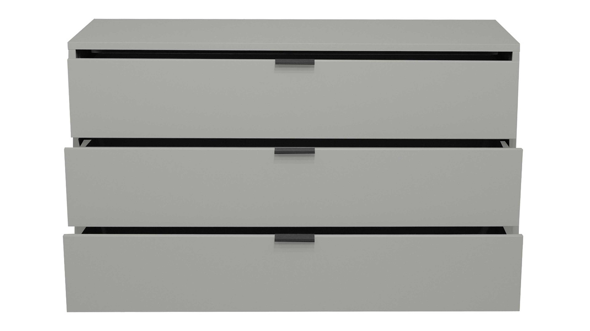 Schubladenkommode Mäusbacher aus Holz in Hellgrau Kommodenserie Bonnie - Schubladenkommode kreidegrauer Mattlack - drei Schubladen, Breite ca. 119 cm