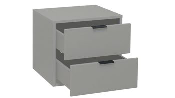 Nachtkommode Mäusbacher i.i. aus Holz in Hellgrau Kommodenserie Bonnie - Nachtkommode kreidegrauer Mattlack - zwei Schubladen