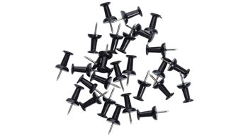 Zubehör Zeller present aus Kunststoff in Schwarz Push Pins Schwarz - 25 Stück