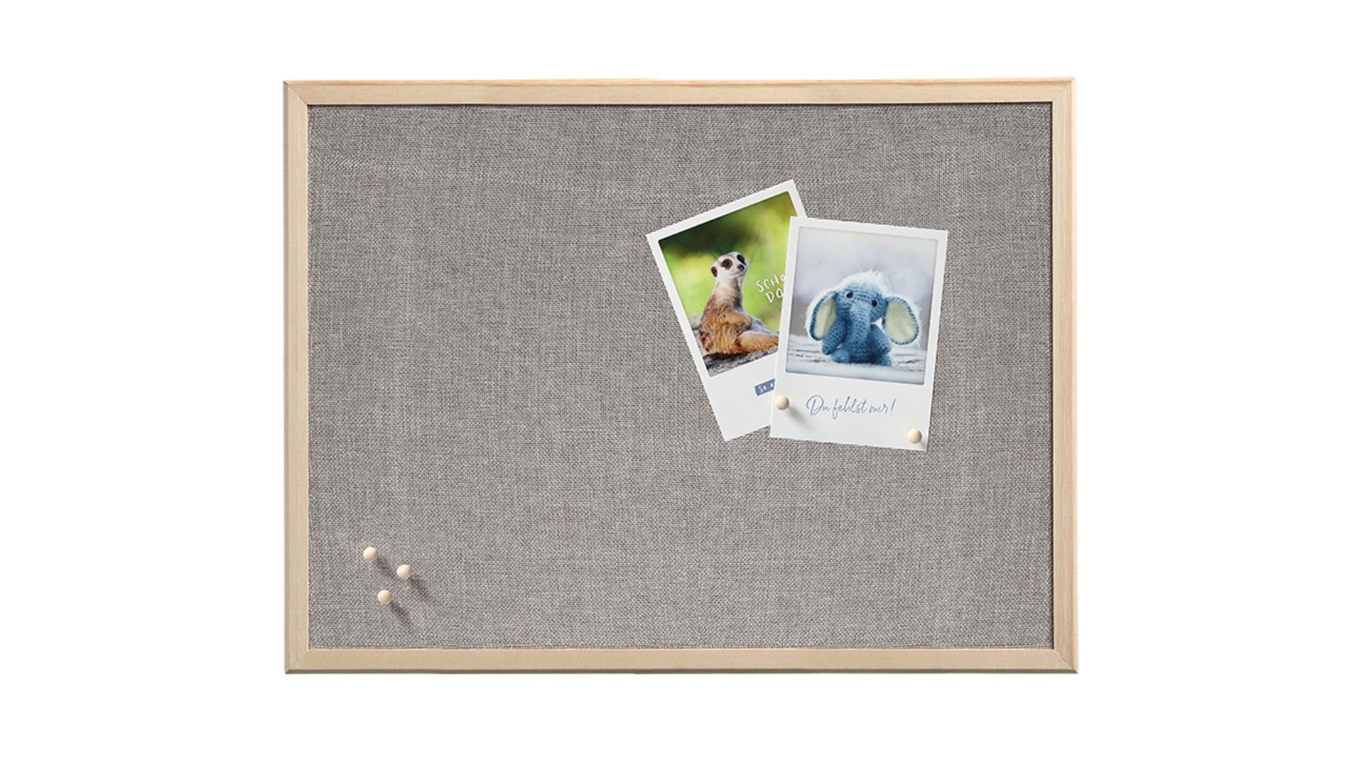 Pinnwand Zeller present aus Stoff in Grau zeller Pinboard Leinen & Kiefer - ca. 40 x 60 cm