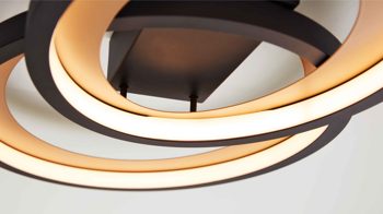 Deckenleuchte Interliving aus Metall in Schwarz Interliving Leuchten Serie 9337 - Deckenleuchte Mattschwarz & Gold – ca. 59 x 33 cm