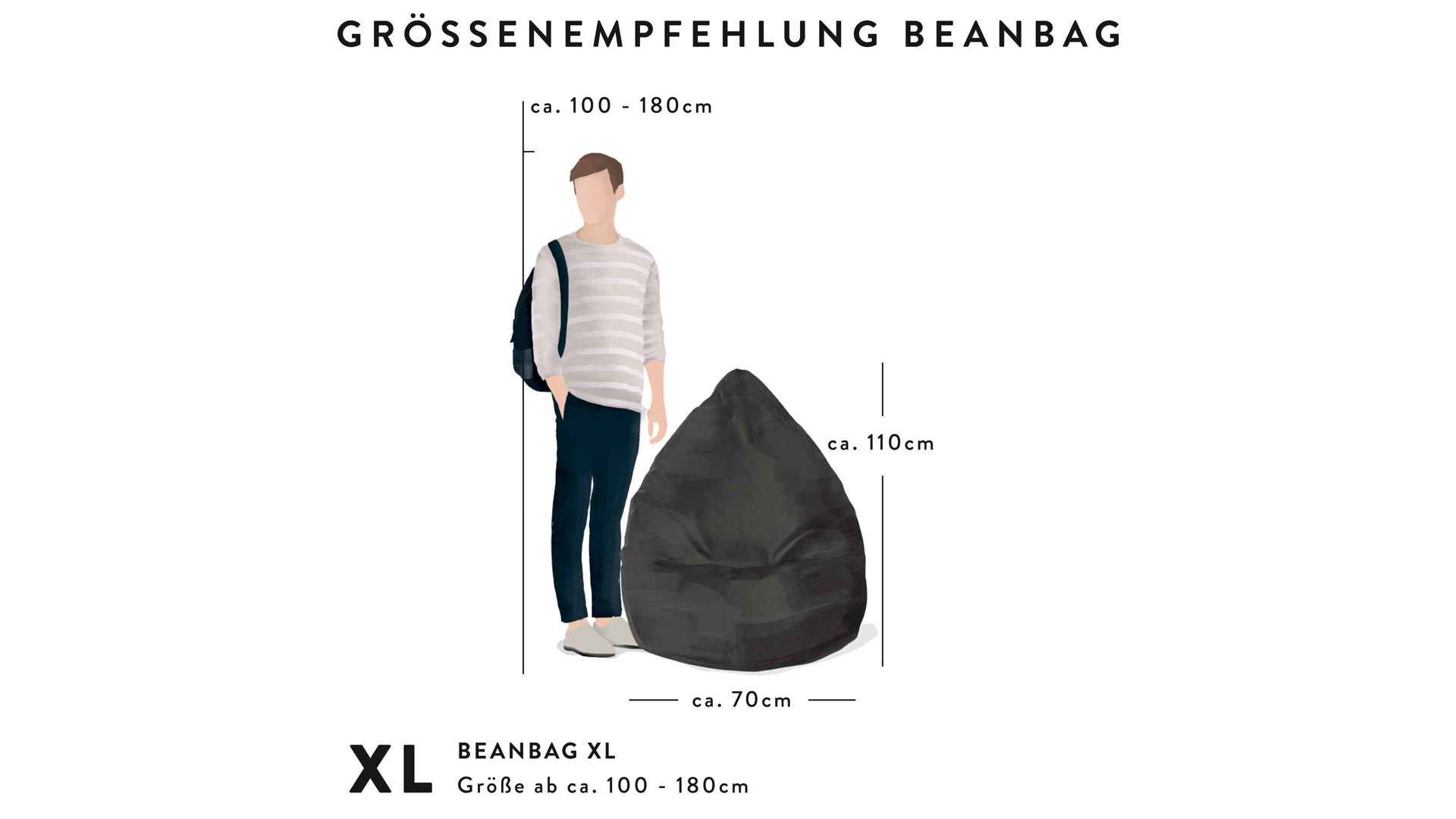Standard-Sitzsack Magma sitting point aus Naturfaser in Grün SITTING POINT Sitzsack Kicker XL als Sitzmöbel Grün - ca. 220 Liter
