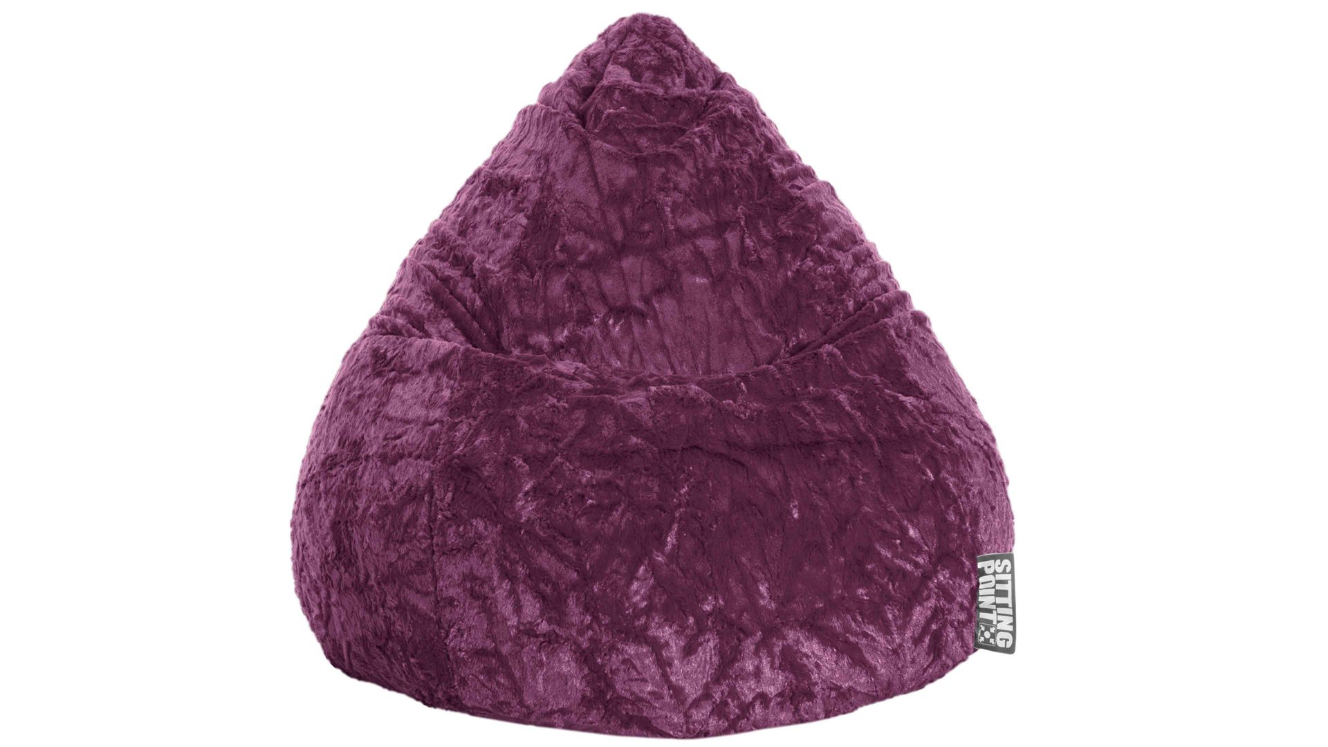 Standard-Sitzsack Magma sitting point aus Kunstfaser in Lila SITTING POINT Plüsch-Sitzsack Fluffy XL - Sitzmöbel auberginefarbener Plüschbezug - ca. 220 Liter