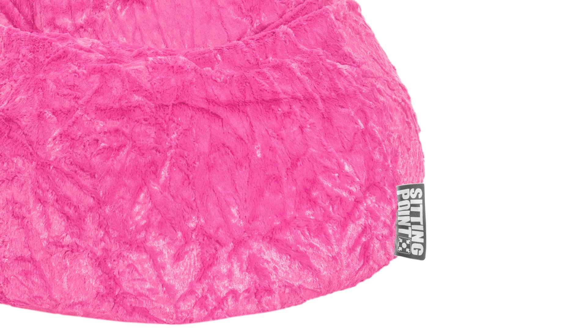 Sitzsack Magma sitting point aus Kunstfaser in Pink SITTING POINT Plüsch-Sitzsack Fluffy L als Sitzmöbel pinker Plüschbezug - ca. 120 Liter