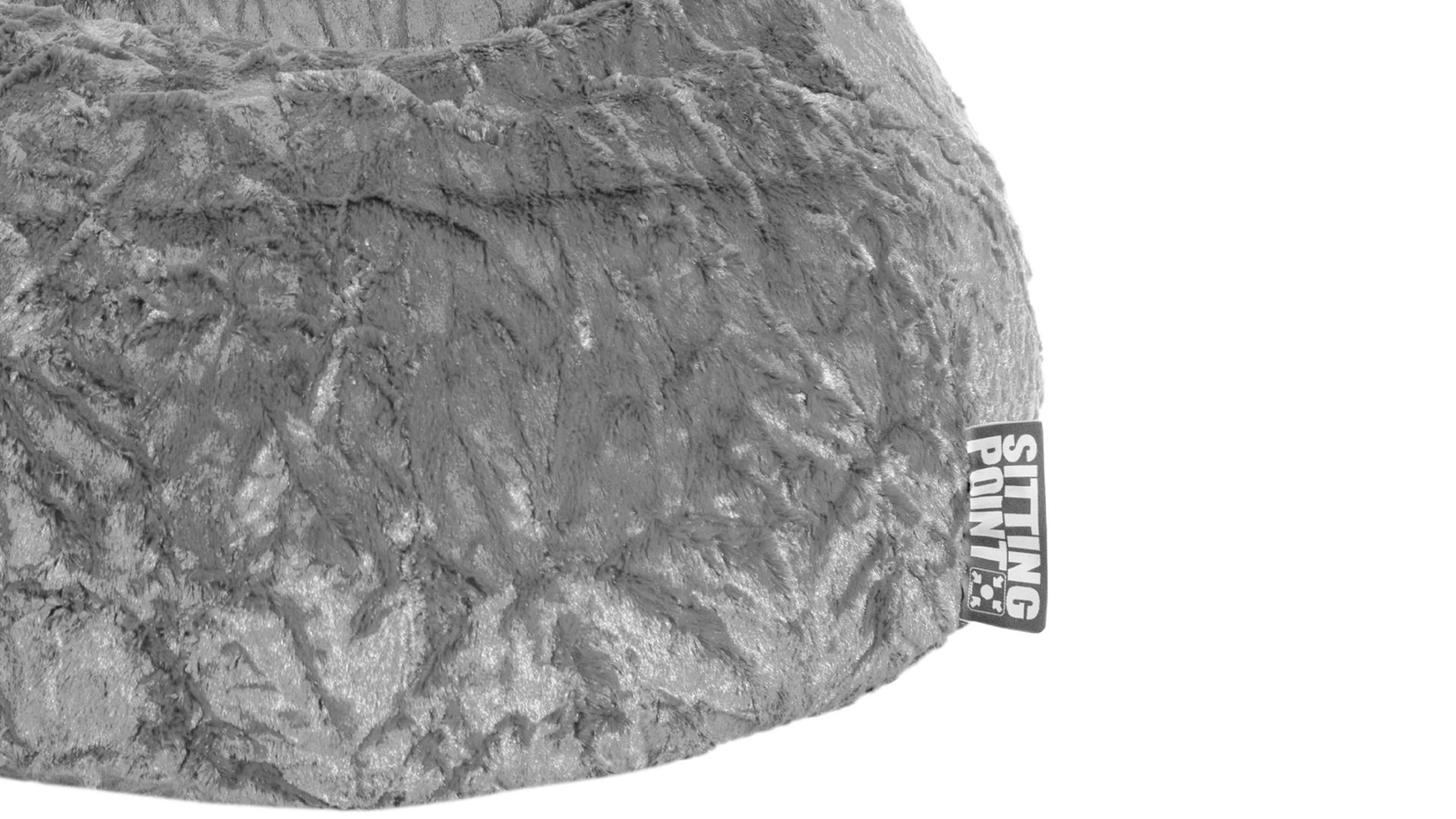 Standard-Sitzsack Magma sitting point aus Kunstfaser in Grau SITTING POINT Plüsch-Sitzsack Fluffy XL als Sitzmöbel mittelgrauer Plüschbezug - ca. 220 Liter