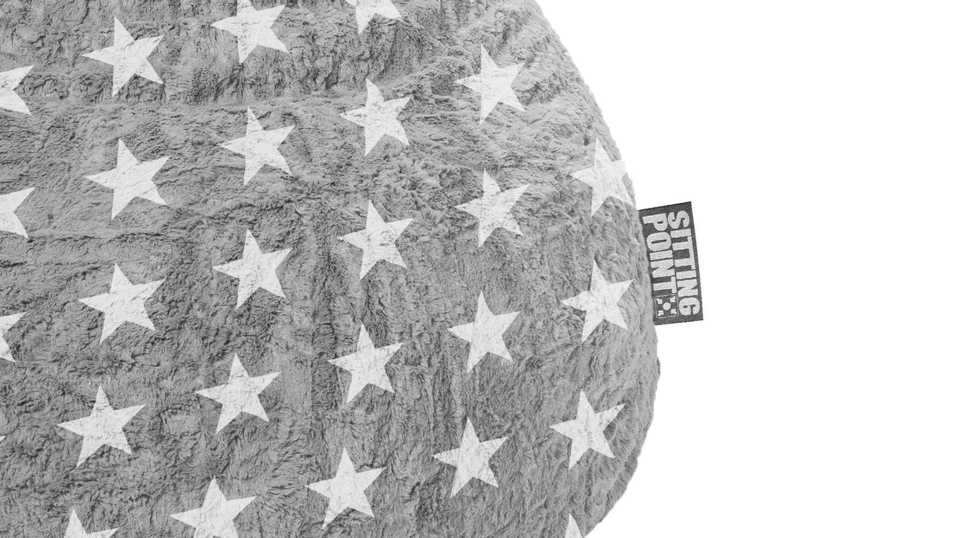 Standard-Sitzsack Magma sitting point aus Kunstfaser in Grau SITTING POINT Sitzsack Fluffy Stars XL - Sitzmöbel grauer Plüsch – ca. 220 Liter