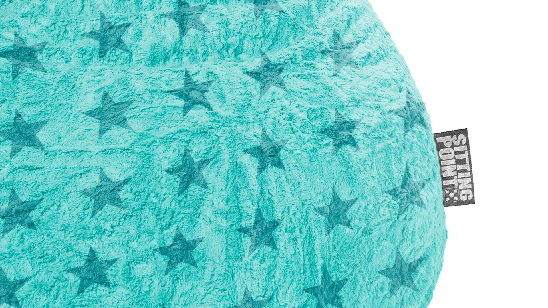 Sitzsack-Pouf Magma sitting point aus Kunstfaser in Türkis SITTING POINT Sitzsack Fluffy XL - Sitzmöbel türkiser Plüsch – ca. 220 Liter