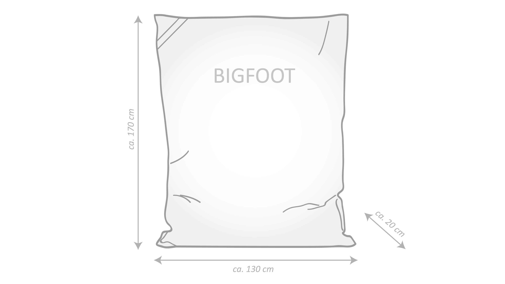 Sitzsack-Bodenkissen Magma sitting point aus Kunstfaser in Jeansblau SITTING POINT Sitzsack bigfoot scuba® - Sitzmöbel jeansblaue Kunstfaser - ca. 130 x 170 cm