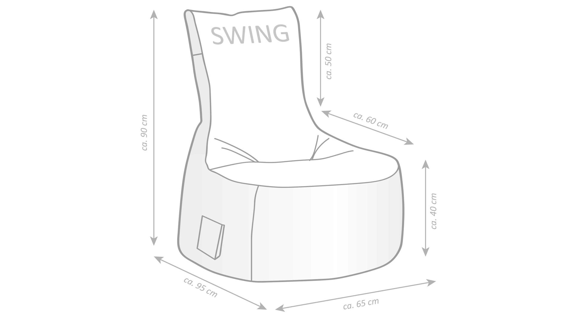 Sitzsack-Sessel Magma sitting point aus Kunstfaser in Blau SITTING POINT Sitzsack-Sessel swing scuba® dunkelblaue Kunstfaser - ca. 95 x 90 x 65 cm