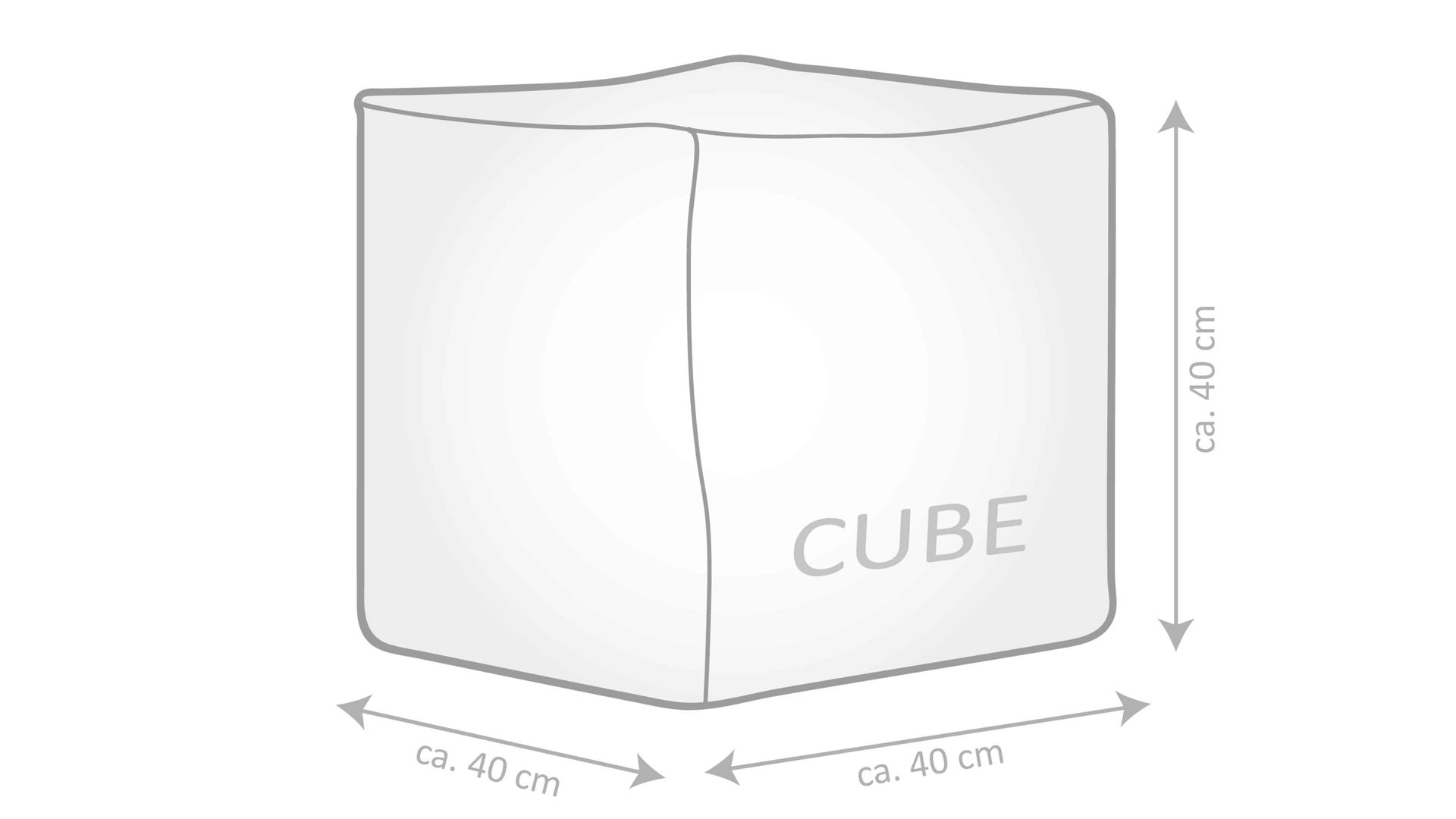 Sitzsack-Würfel Magma sitting point aus Kunstfaser in Rosa SITTING POINT Sitzwürfel cube scuba® altrosa Kunstfaser - ca. 40 x 40 x 40 cm