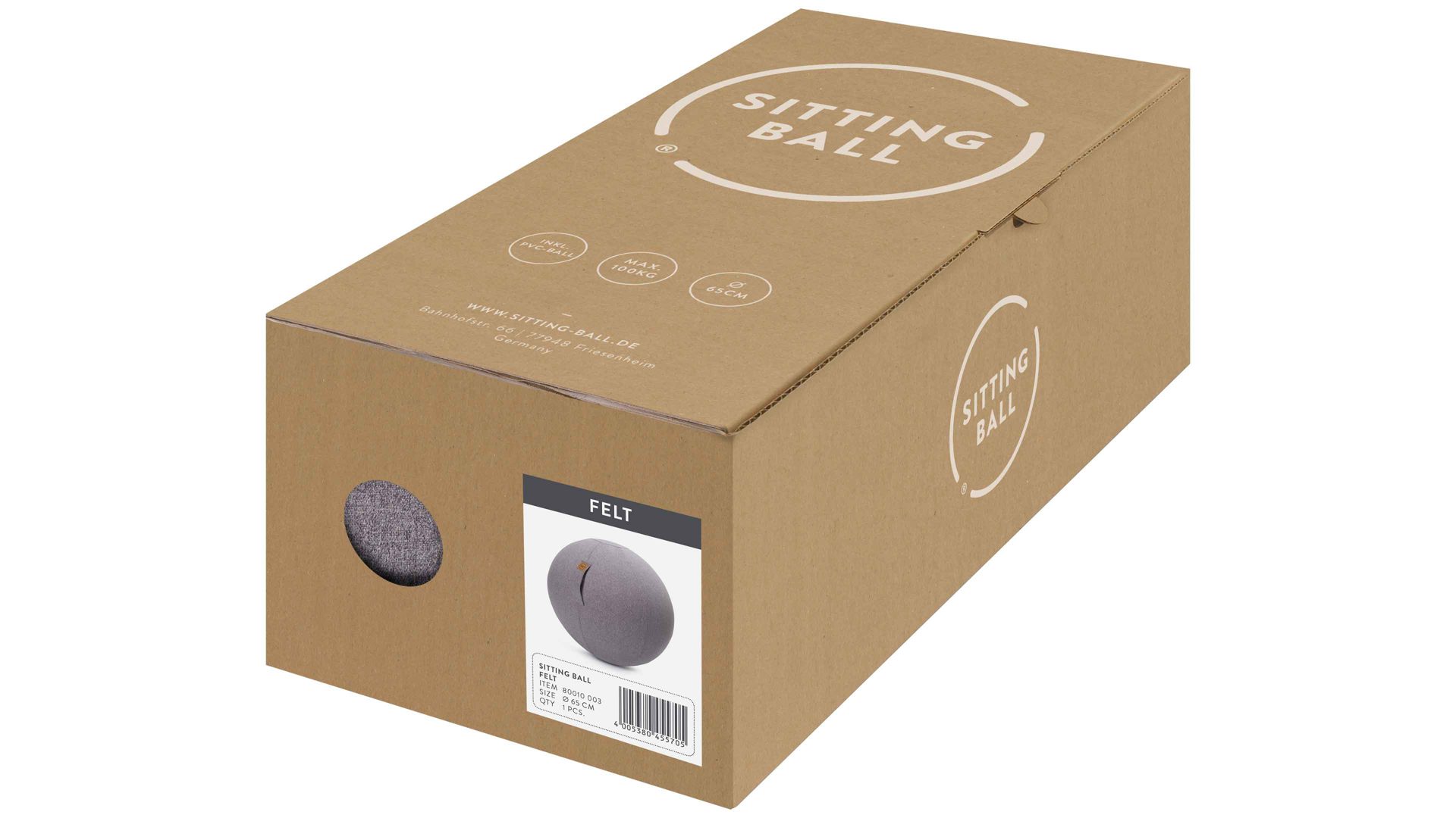 Sitzball Magma sitting point aus Kunstfaser in Türkis SITTING BALL® Felt aquariusfarbener Bezug – Durchmesser ca. 65 cm