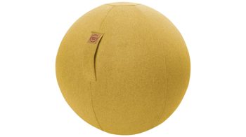 Sitzball Magma sitting point aus Kunstfaser in Gelb SITTING BALL® Felt senffarbener Bezug – Durchmesser ca. 65 cm