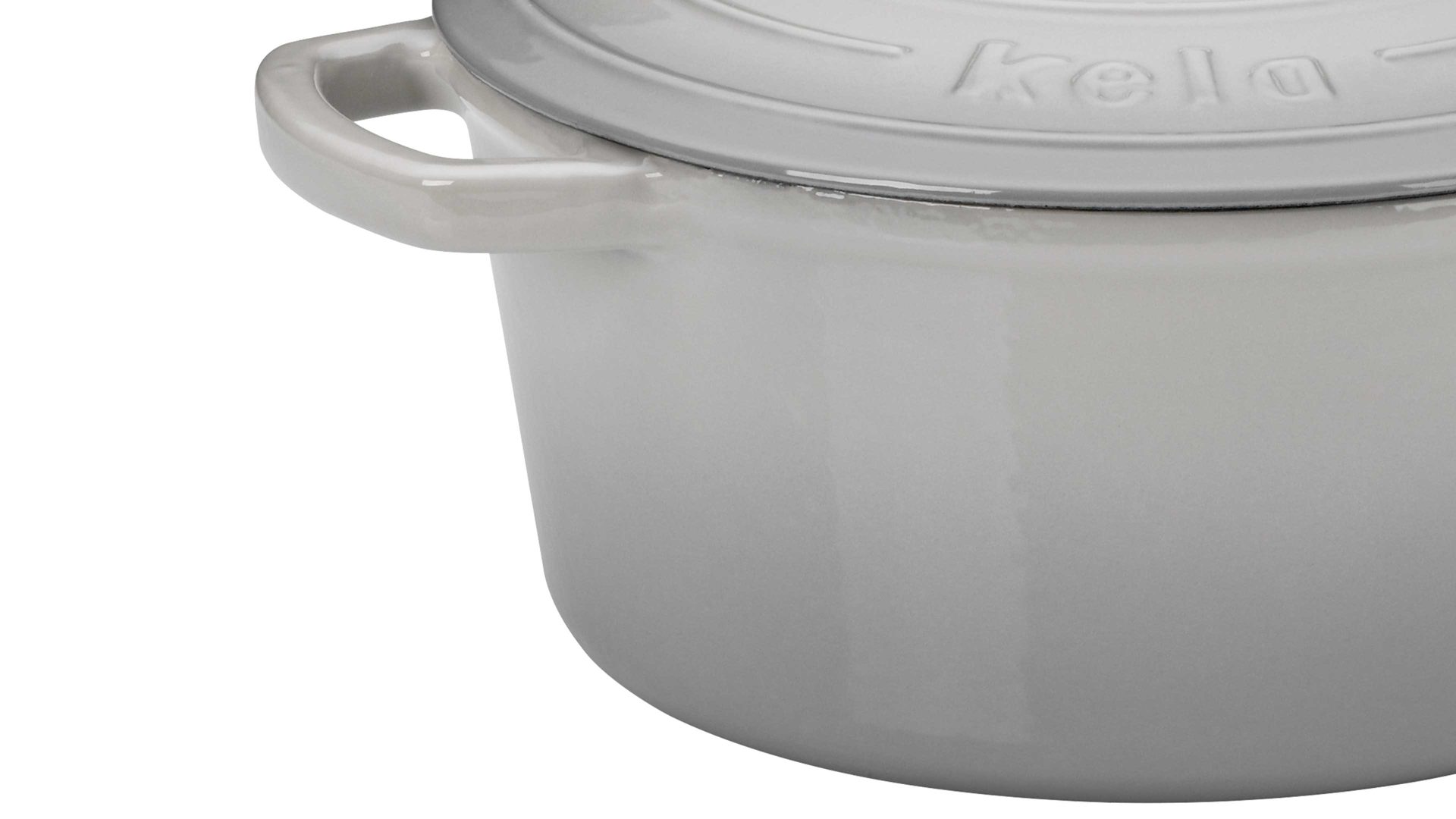 Bräter Kela | keck & lang aus Metall in Hellgrau kela Bräter Calido hellgraues Gusseisen - ca. 3,8 Liter