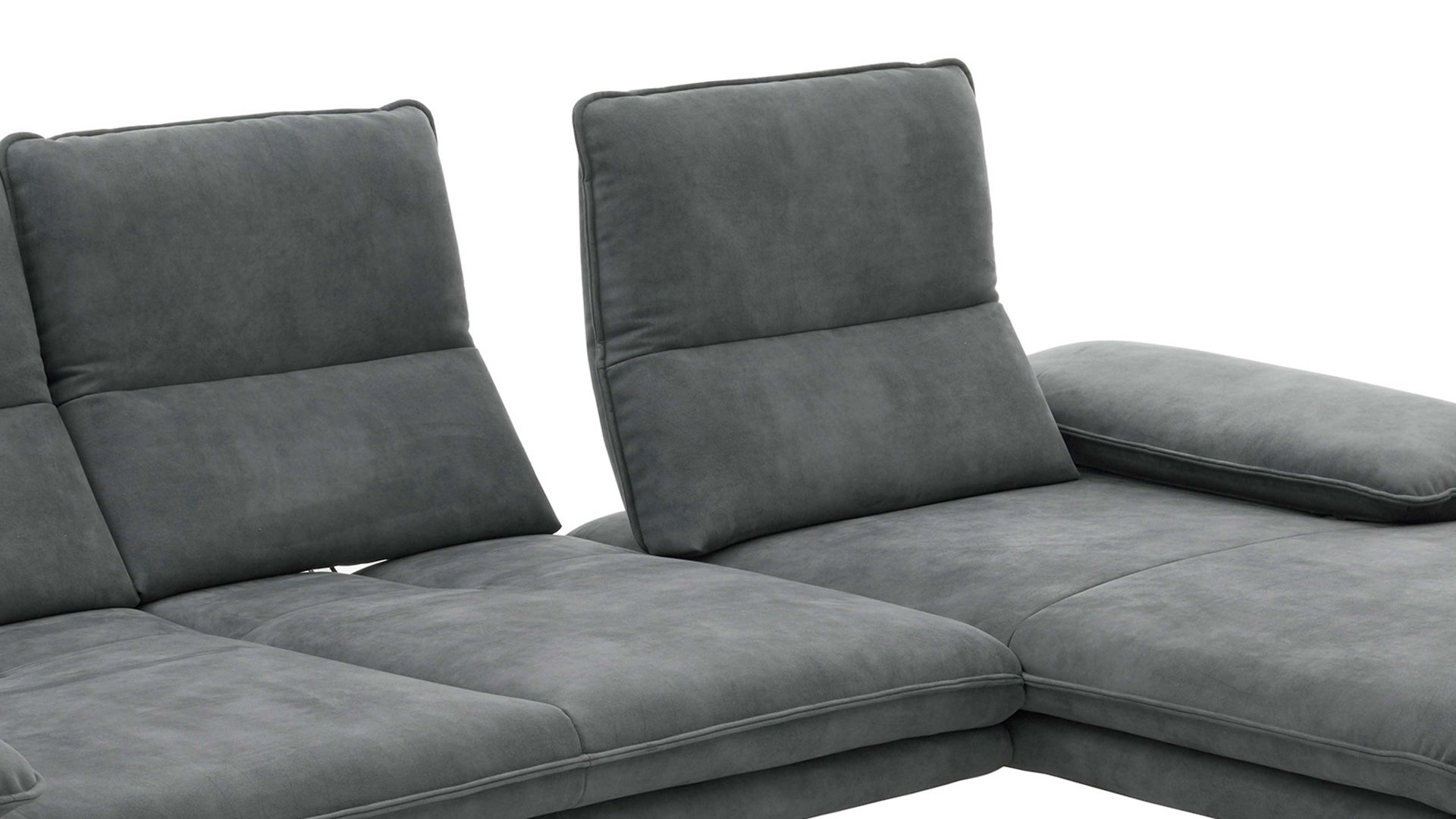 Ecksofa W.schillig i. i. aus Stoff in Dunkelgrau W.SCHILLIG Polsterserie Broadway - Ecksofa elephantgrauer Bezug V52 23 - Stellfläche ca. 291 x 164 cm