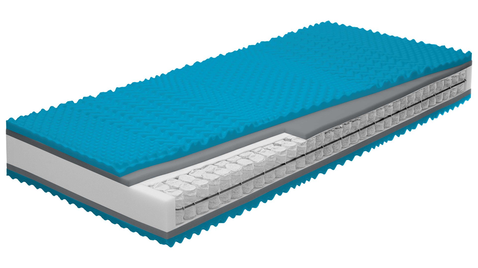 Federkernmatratze comfortmaster besser sitzen, liegen, leben aus Stoff in Weiß Comfortmaster Matratze Exklusiv T H2, Taschenfederkern – Liegefläche ca. 90 x 190 cm