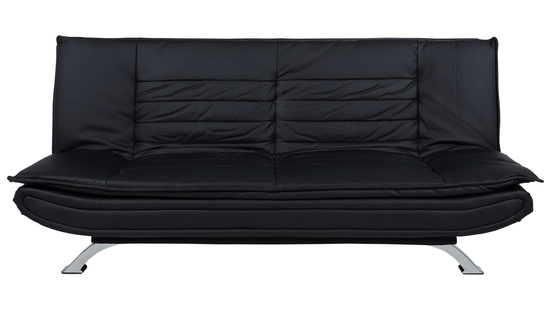 Schlafsofa Actona group aus Stoff in Schwarz Schlafsofa Faith - Schlafcouch als vielseitiges Polstermöbel schwarzes Kunstleder & Chromfüße